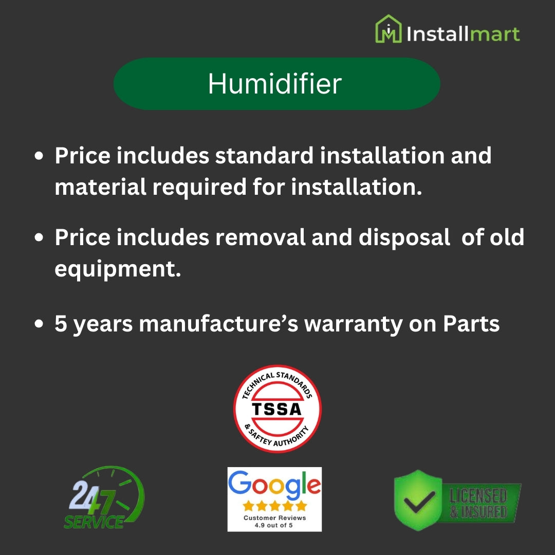 Aprilaire 600, Bypass Humidifier with Automatic Humidifier Control, 120 VAC, 16.8 Gallon/Day ( Price Includes Installation )